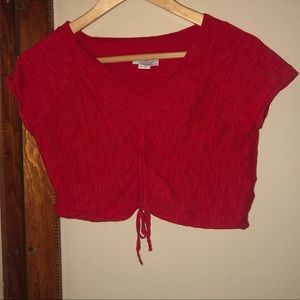 Red Crop Top w/ Unique Front Patterns